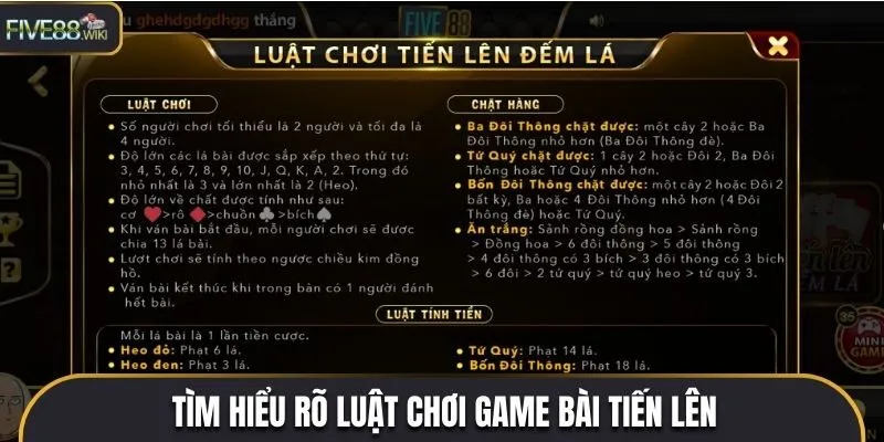 Tìm hiểu rõ luật chơi chung game bài Tiến Lên